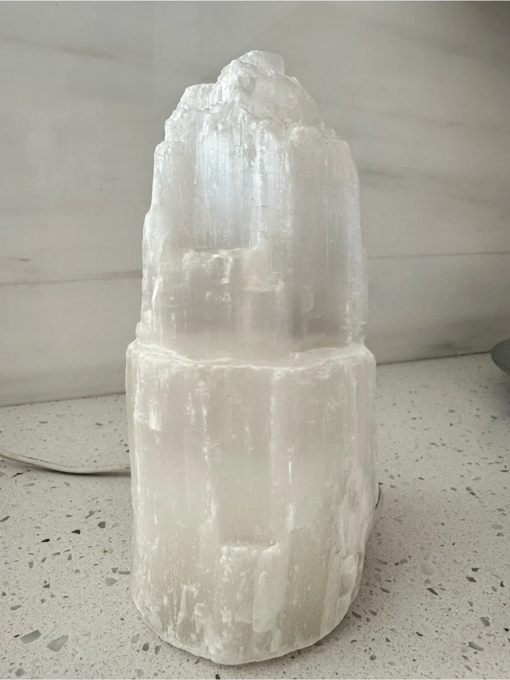 Selenite Crystal Lamp 8”x3”
